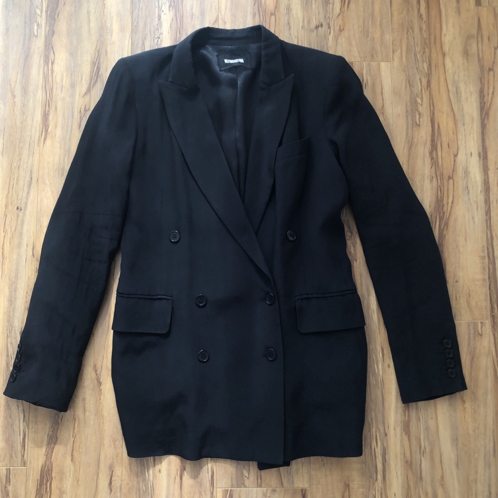 Reformation M Blazer Black Double Breasted